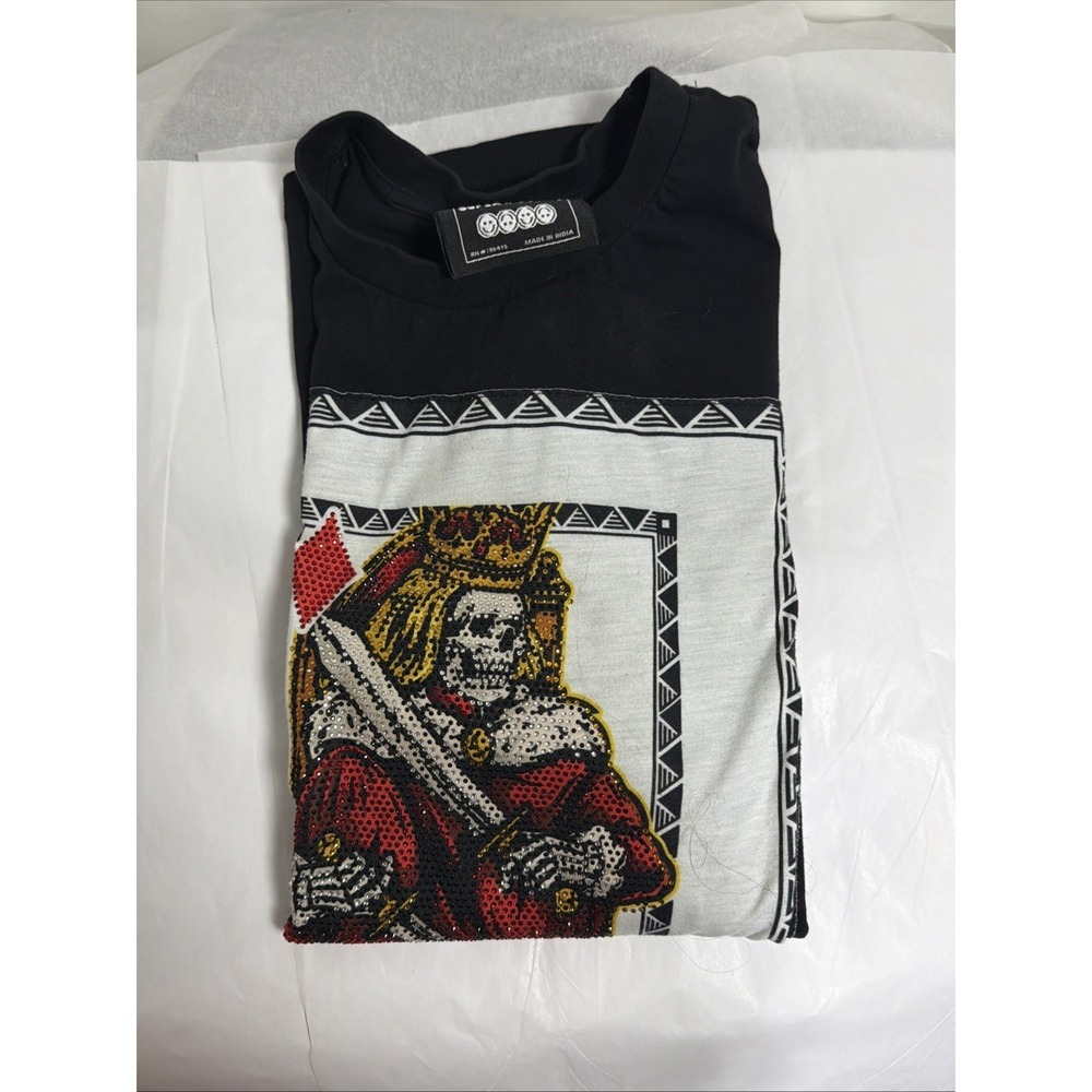 Super Massive Shirt Mens Med King Of‎ Diamonds Embellished SS T-shirt Cotton